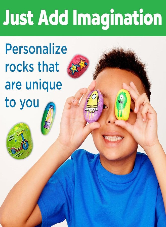 ستوريو مجموعة ستوريو لتلوين الصخور مع عيون متحركة، وأحجار كريمة، وألوان مائية، مجموعة أنشطة فنية وحرفية للأطفال من عمر 4 سنوات فما فوق، هدية للأولاد والبنات، متعددة الألوان - Image 5